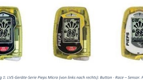 Artikelbild zu Artikel Ausschluss der Lawinen-Verschütteten-Suchgeräte der Serie Pieps Micro BT-Button, BT-Race und BT-Sensor auf Touren der Sektion Freilassing