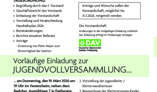 Artikelbild zu Artikel Einladung zur Jahreshaupversammlung